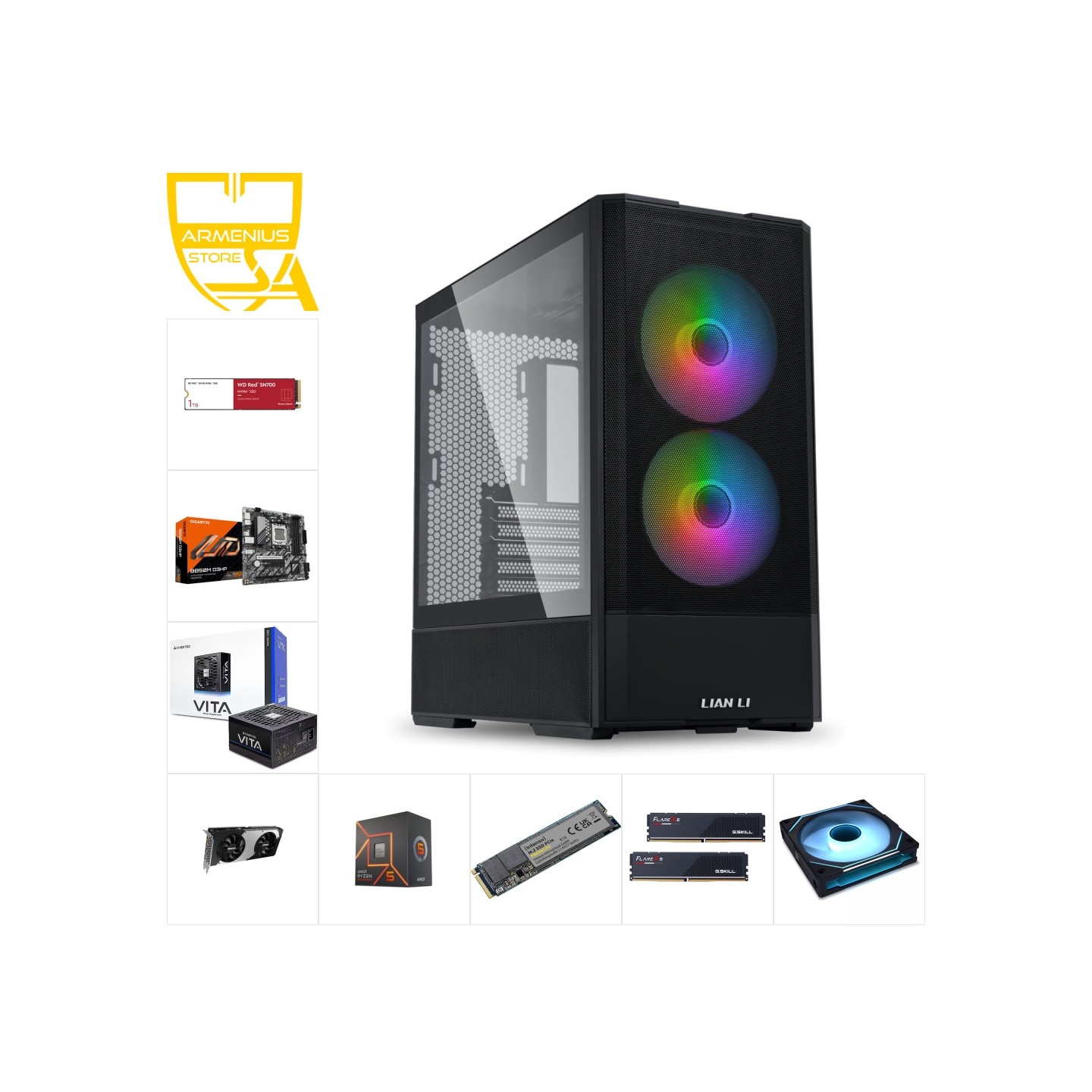 Custom Gaming PC - Ryzen 5 7600, RTX 5060, 32GB DDR5, 2TB NVMe — Buy in Cyprus with Fast Delivery