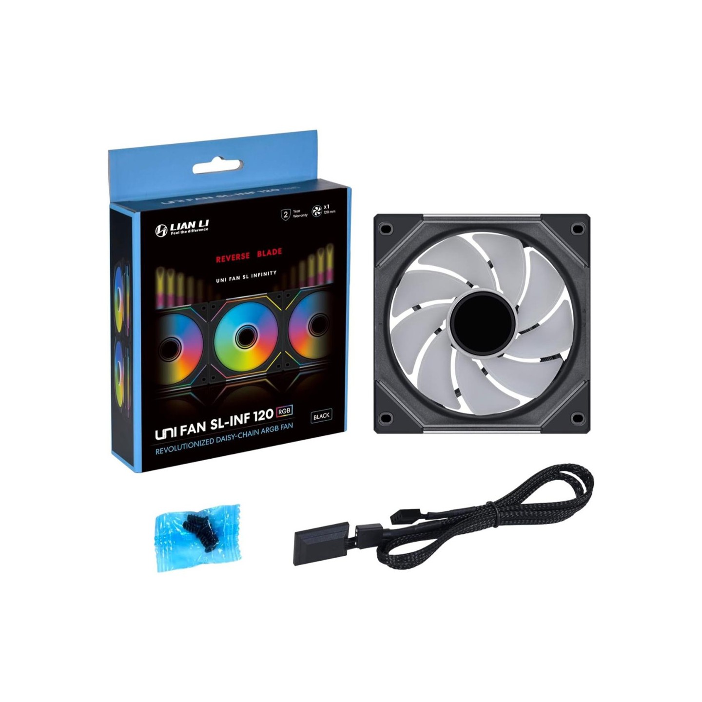 Lian Li UNI FAN SL-INF 120 Reverse Wireless ARGB PWM Fan Black (Boxed) — Buy in Cyprus with Fast Delivery