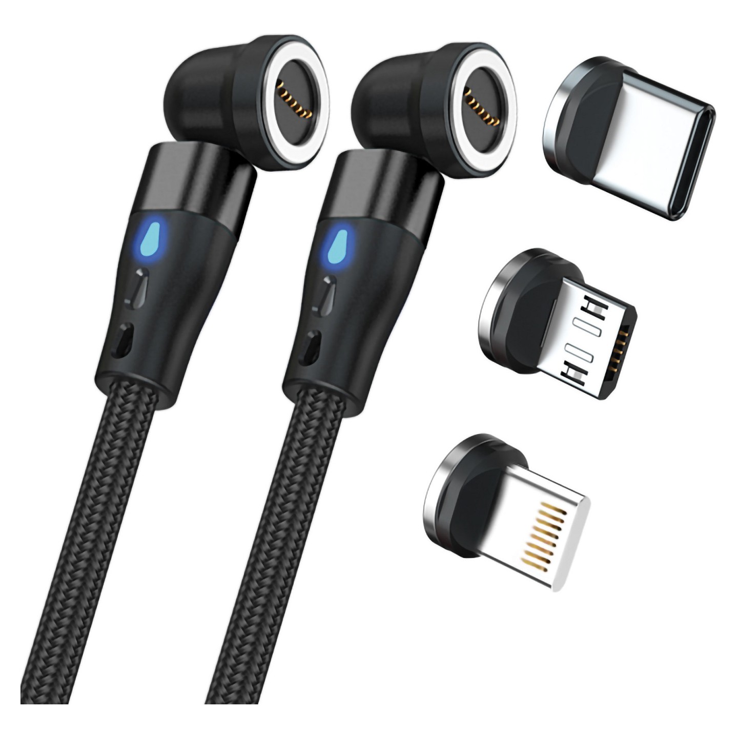 RealPower Magnetic cable.1m.2x magnetisch.schwarz mit Adapte — Buy in Cyprus with Fast Delivery