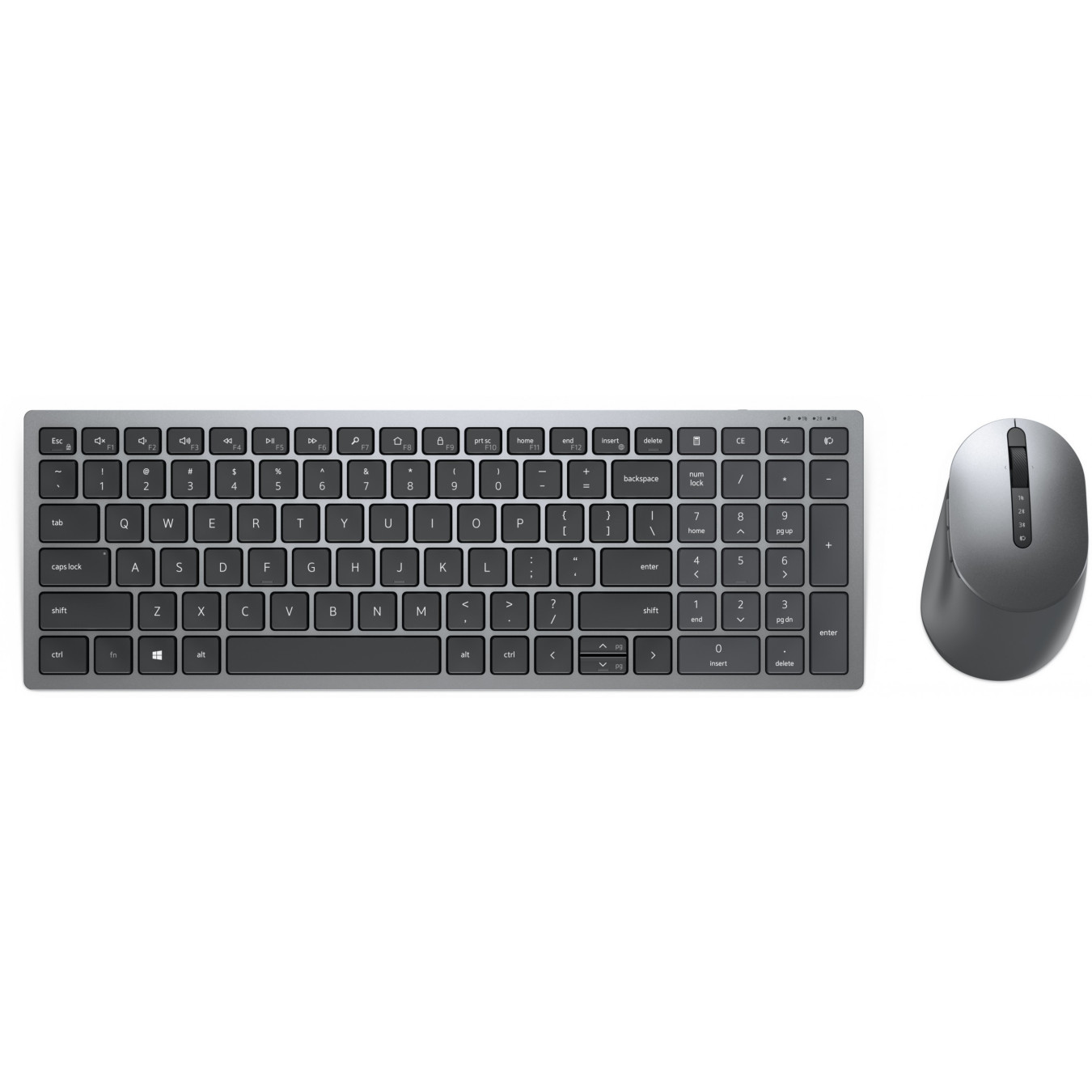 Dell Pro Plus Compact Keyboard & Mouse - KM7120W - German QWERTZ, Grey Titanium, Wireless (Bluetooth 5.0)