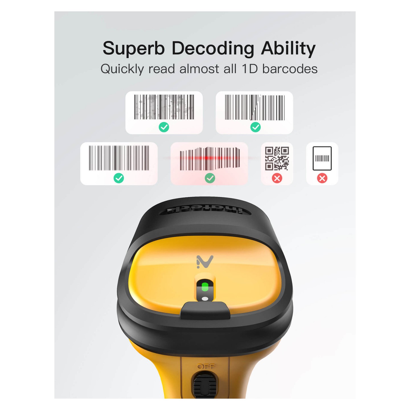 inateck Barcodescanner P6-AI yellow [BCST-P6-AI_yellow] — Buy in Cyprus with Fast Delivery