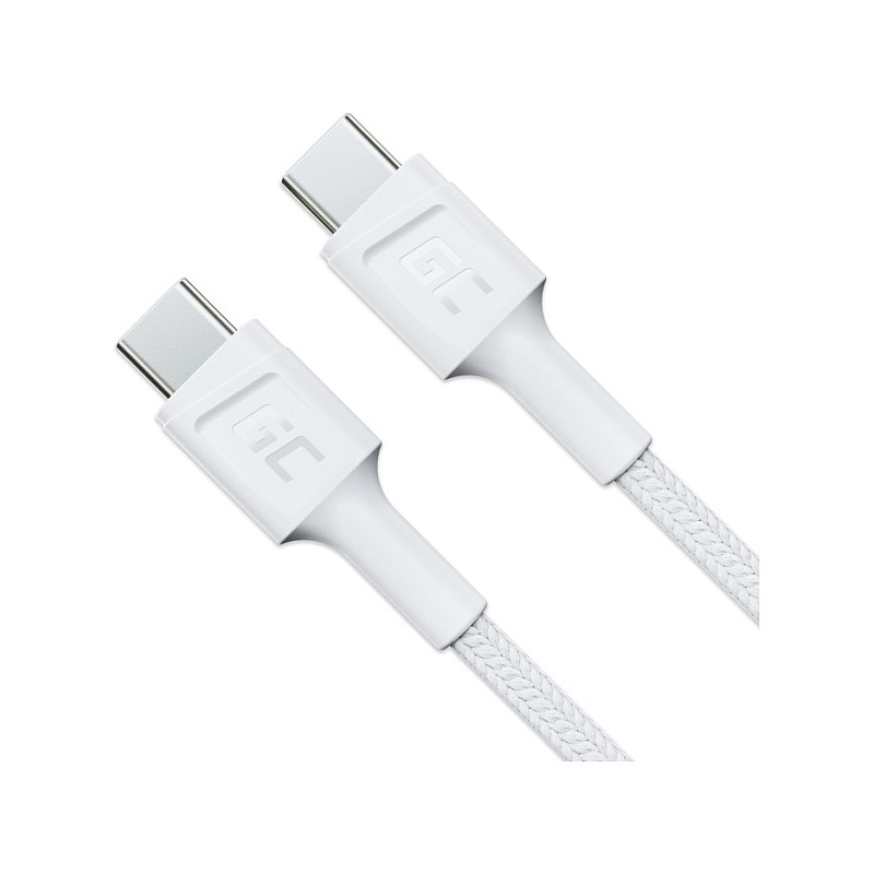Green Cell KABGC30W USB-C to USB-C 1.2m 480Mbps PD 60W White (Boxed) — Buy in Cyprus with Fast Delivery