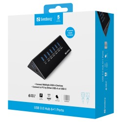 Sandberg 133-82 USB 3.0 HUB 7-Port 7xUSB 3.0 Schwarz — Buy in Cyprus with Fast Delivery