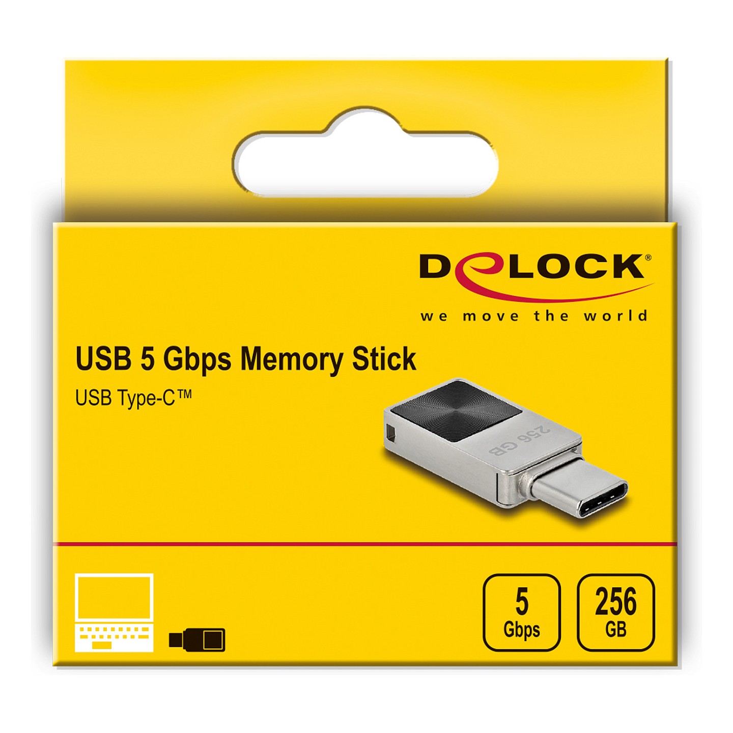STICK KAB DELOCK Mini USB 5 Gbps USB-C Speicherstick 256GB - Metallgehuse — Buy in Cyprus with Fast Delivery