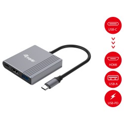 Equip Dock USB-C- to HDMI.USB-A.100WPD 25cm gr — Buy in Cyprus with Fast Delivery