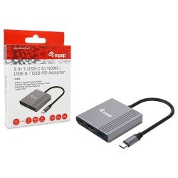 Equip Dock USB-C- to HDMI.USB-A.100WPD 25cm gr — Buy in Cyprus with Fast Delivery