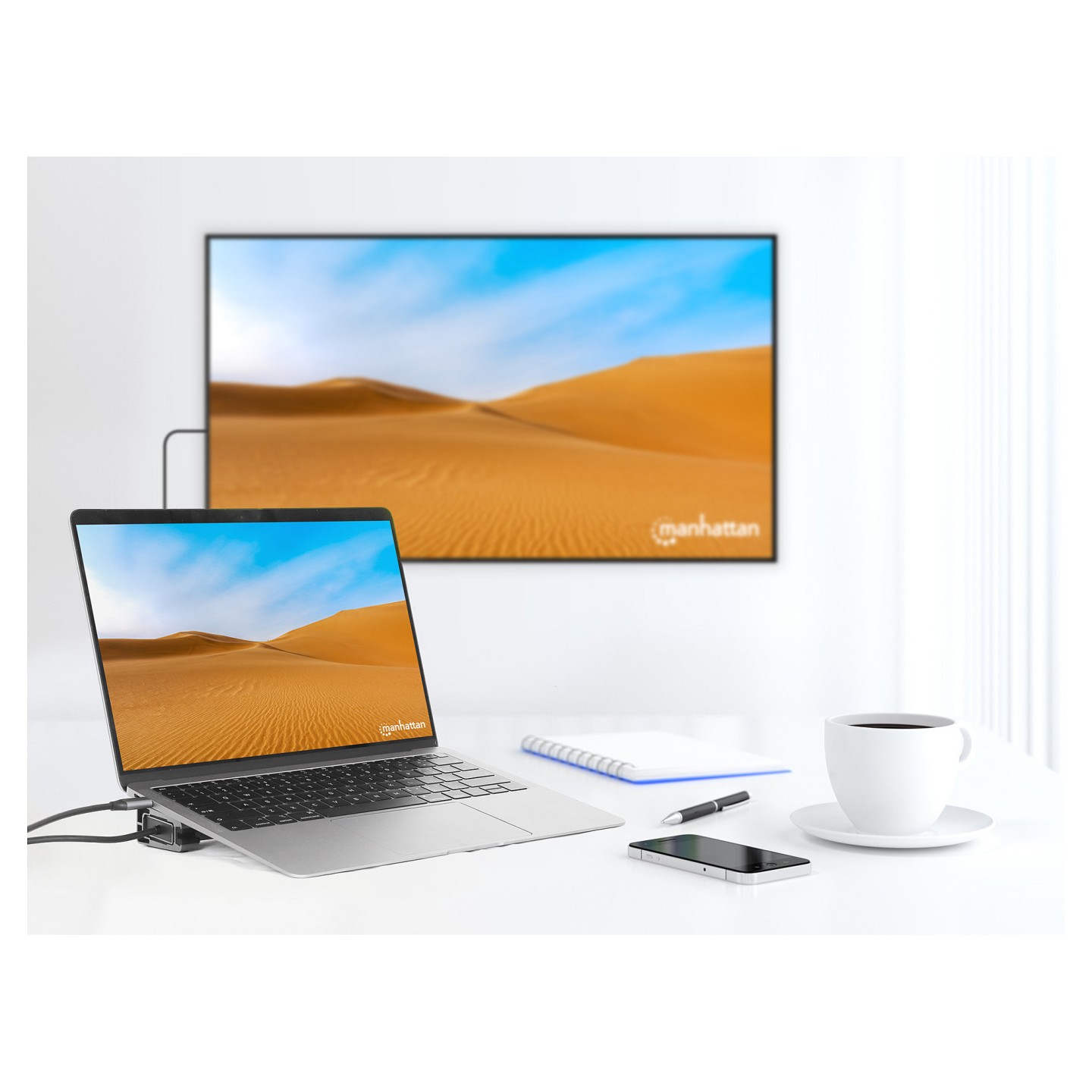 MANHATTAN 10-in-1 4K USB-C PD Dockingstation 2xHDMI — Buy in Cyprus with Fast Delivery