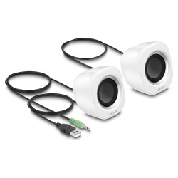 Mini Stereo PC Lautsprecher mit 3.5 mm Klinkenstecker und USB Stromversorgung weiß — Buy in Cyprus with Fast Delivery