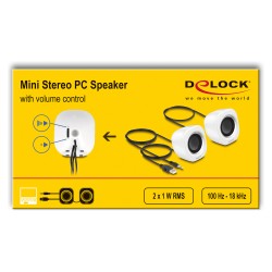 Mini Stereo PC Lautsprecher mit 3.5 mm Klinkenstecker und USB Stromversorgung weiß — Buy in Cyprus with Fast Delivery