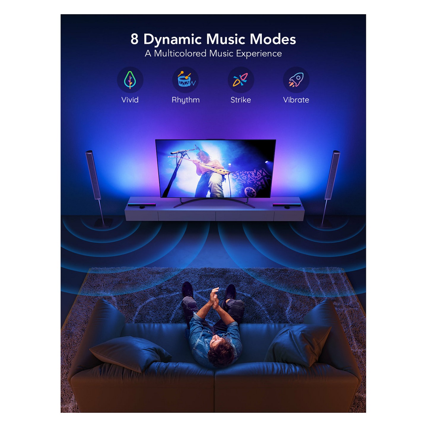 Govee RGBIC RGBIC TV Light Bars for 45'-70' TVs — Buy in Cyprus with Fast Delivery