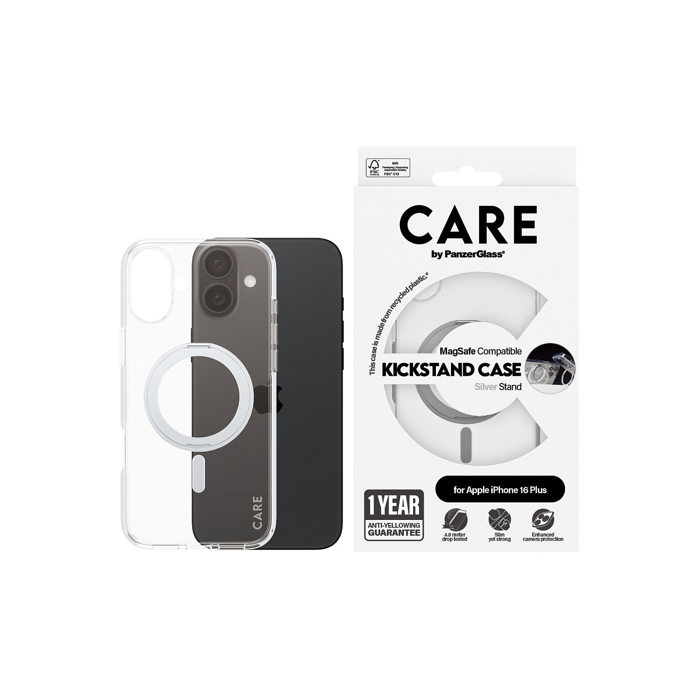CARE Case Feature Silver Kickstand MagSAFE iPhone 16 Plus — Buy in Cyprus with Fast Delivery