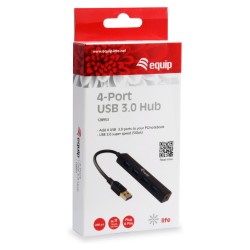 Equip USB-Hub 4-Port 3.0 - to 4x3.0 5Gbps o.Netzteil sw — Buy in Cyprus with Fast Delivery