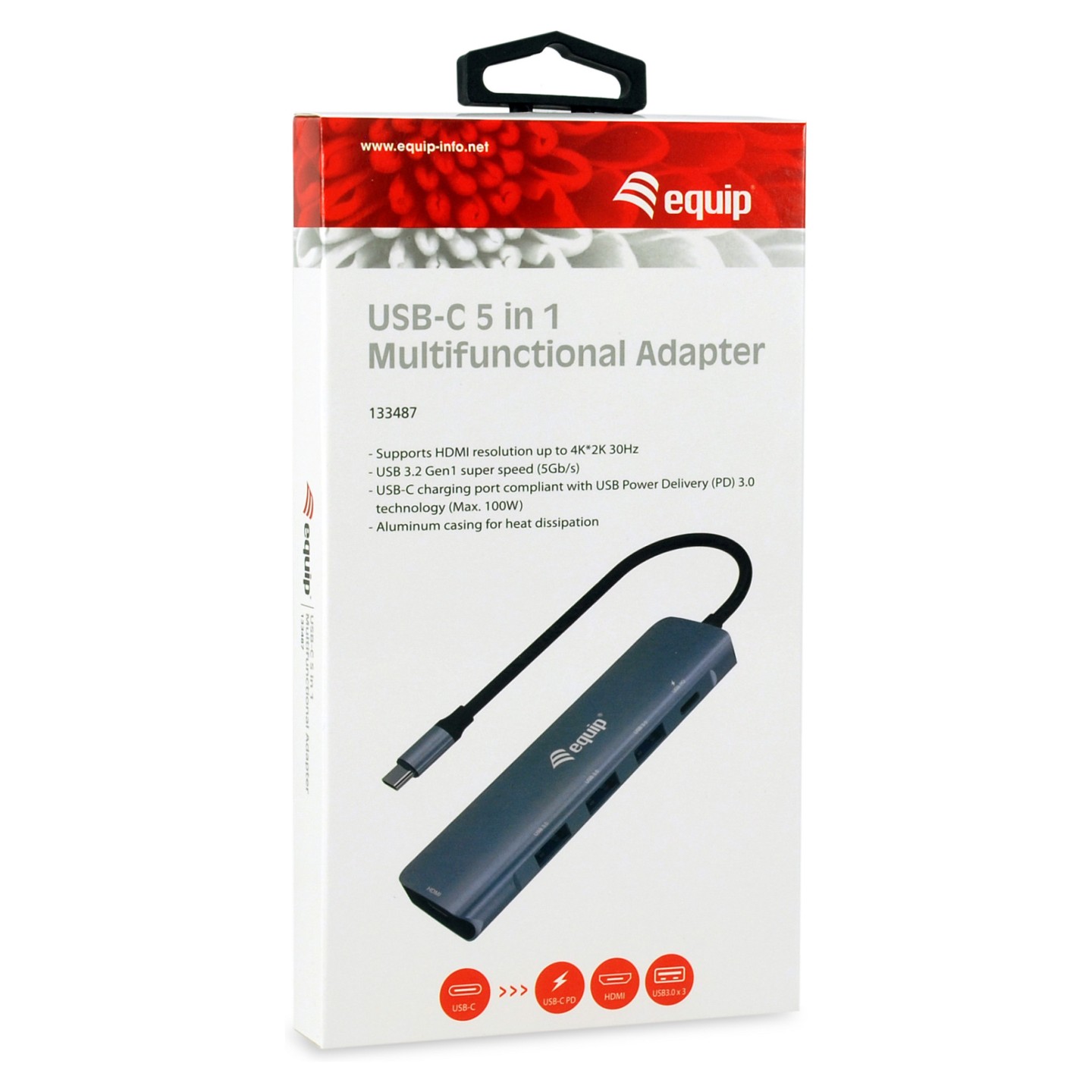 Equip Dock USB-C- to HDMI.3xUSB3.0.100WPD 25cm gr — Buy in Cyprus with Fast Delivery