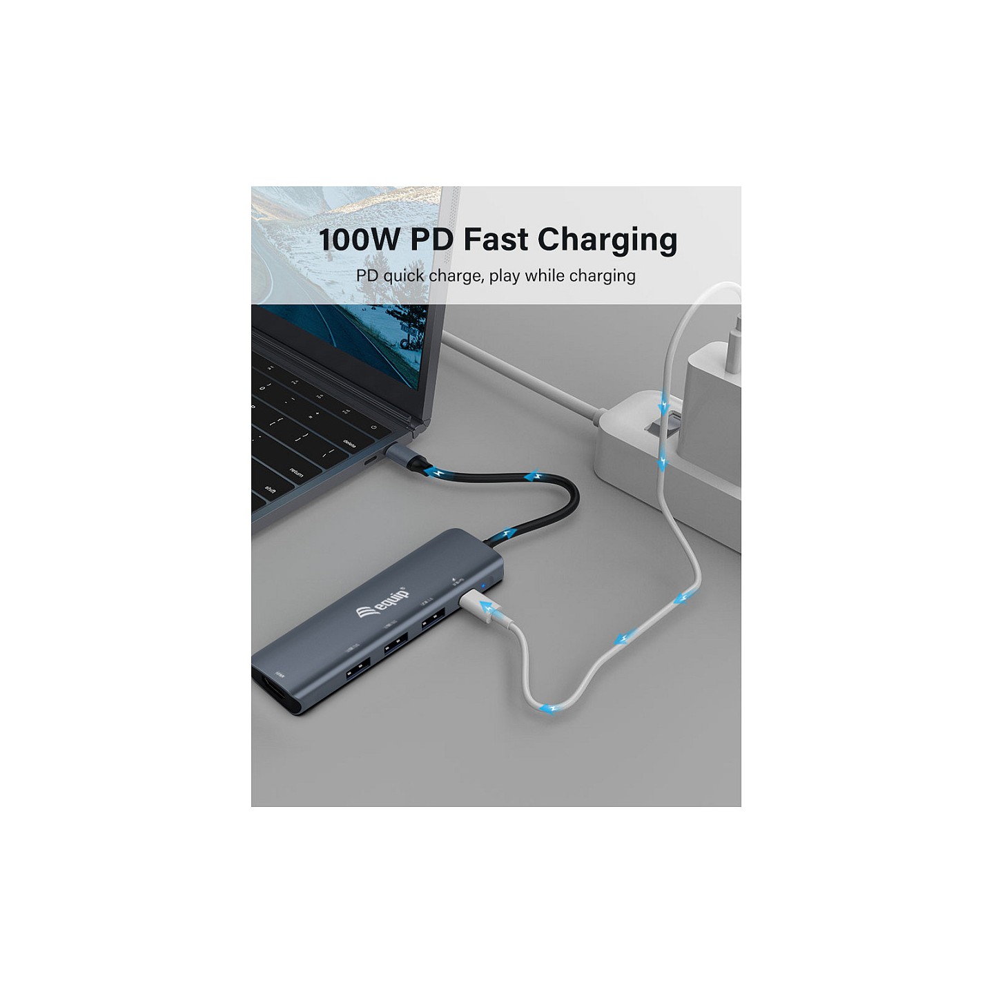 Equip Dock USB-C- to HDMI.3xUSB3.0.100WPD 25cm gr — Buy in Cyprus with Fast Delivery