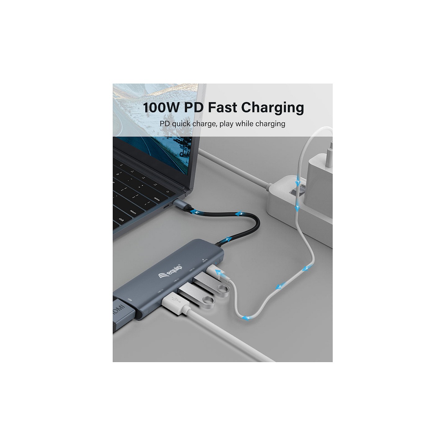 Equip Dock USB-C- to HDMI.3xUSB3.0.100WPD 25cm gr — Buy in Cyprus with Fast Delivery