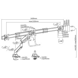 Equip Tischhalterung 17'-27' 3TFT 360° Gasfeder 6Kg silber lite Retail — Buy in Cyprus with Fast Delivery