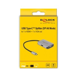 DELOCK USB Type-C Splitter DP Altmode to 1 x HDMI + 1 x VGA out — Buy in Cyprus with Fast Delivery