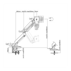 ROLINE LCD-Arm. Tischmontage. Gasfeder. 5 Gelenke. bis 18 kg — Buy in Cyprus with Fast Delivery