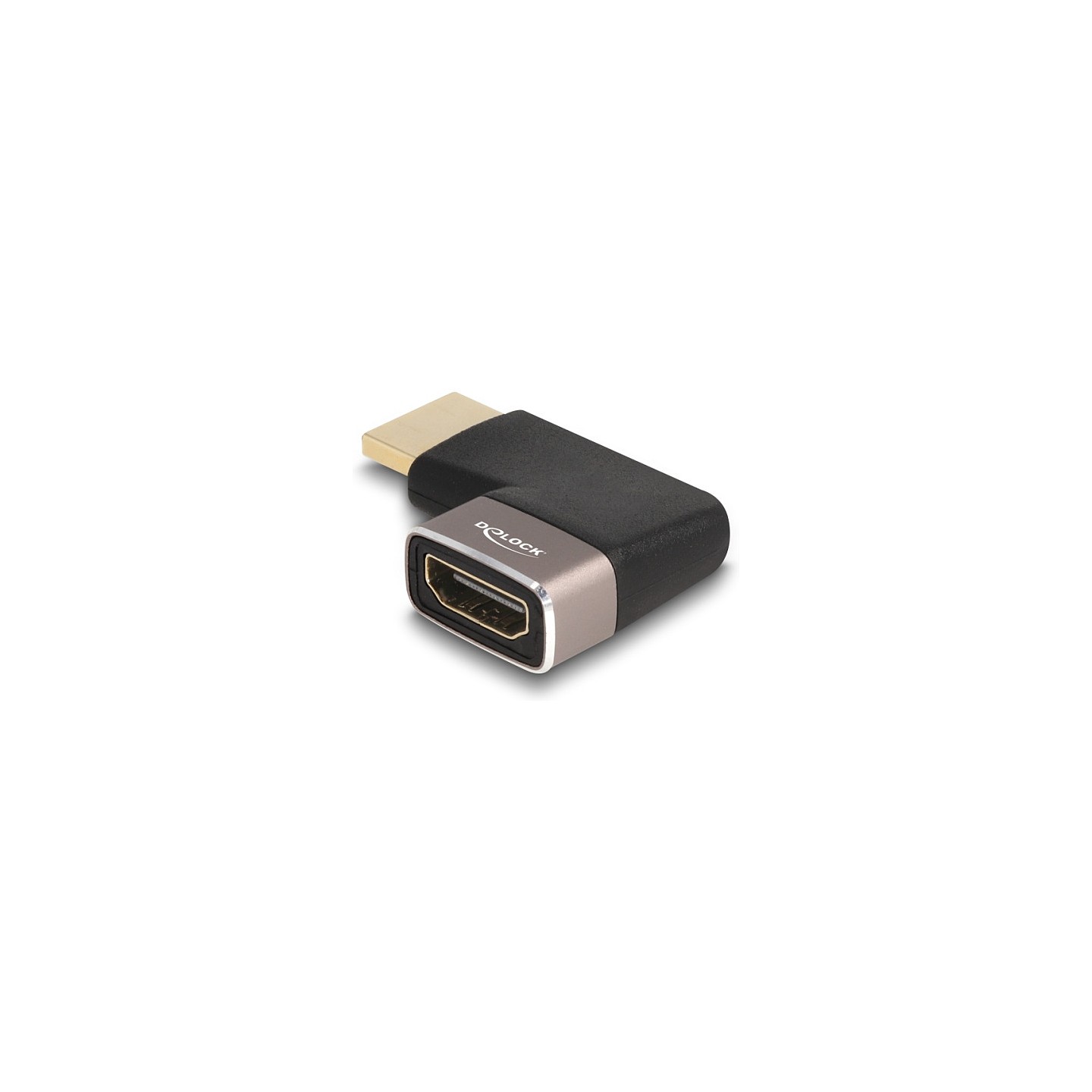 DELOCK HDMI Adapter Stecker zu Buchse 90 rechts gewinkelt 8K 60 Hz grau Metall — Buy in Cyprus with Fast Delivery