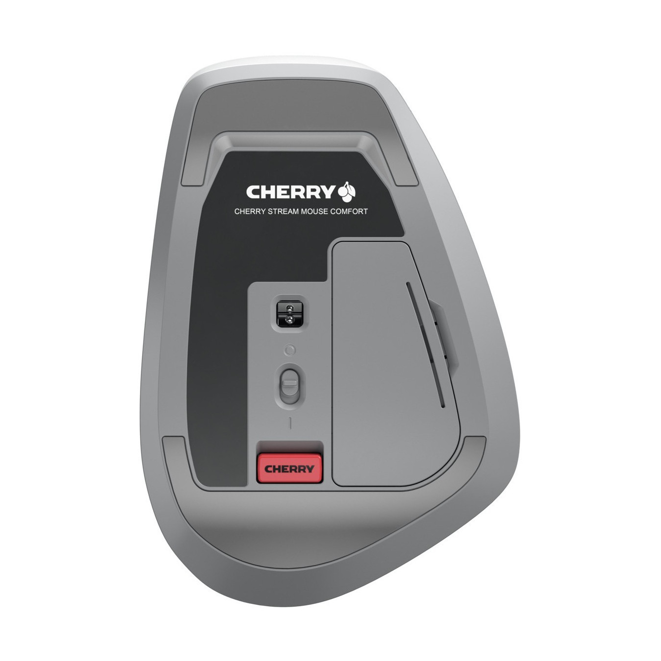 CHERRY Stream Mouse Comfort - Wireless Ergonomic Right-Hand - White/Grey, 4000 DPI, AA Battery