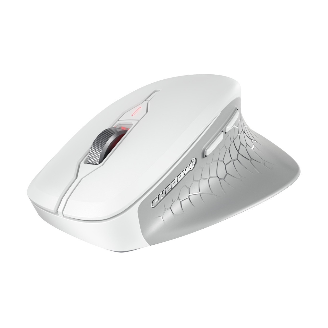 CHERRY Stream Mouse Comfort - Wireless Ergonomic Right-Hand - White/Grey, 4000 DPI, AA Battery
