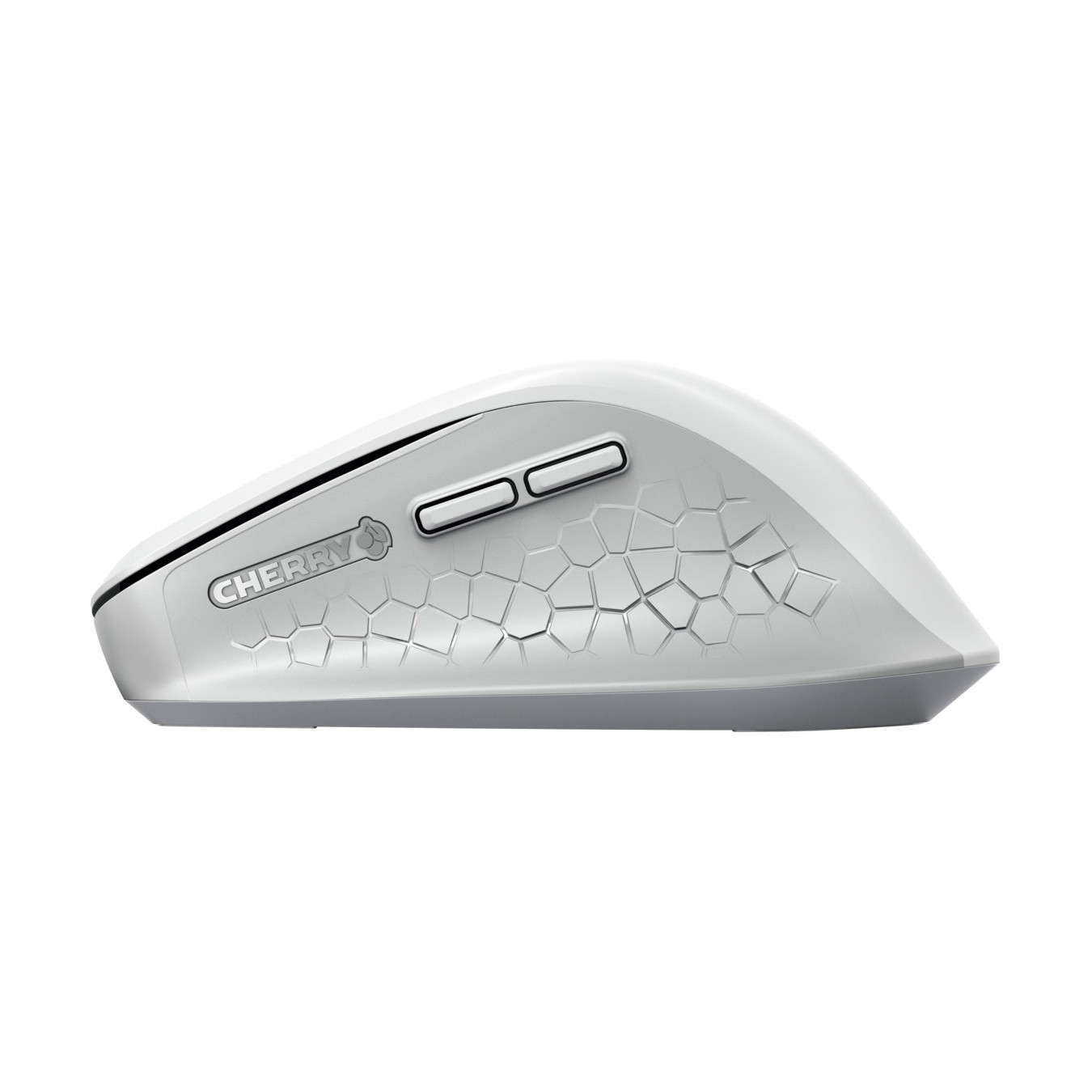 CHERRY Stream Mouse Comfort - Wireless Ergonomic Right-Hand - White/Grey, 4000 DPI, AA Battery