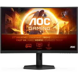 Buy AOC CQ27G4X - 27-inch QHD Curved Gaming Monitor, 1500R, 180Hz, 1ms (GTG), Bl... in Cyprus, Nicosia, Limassol, Larnaka, Pafos