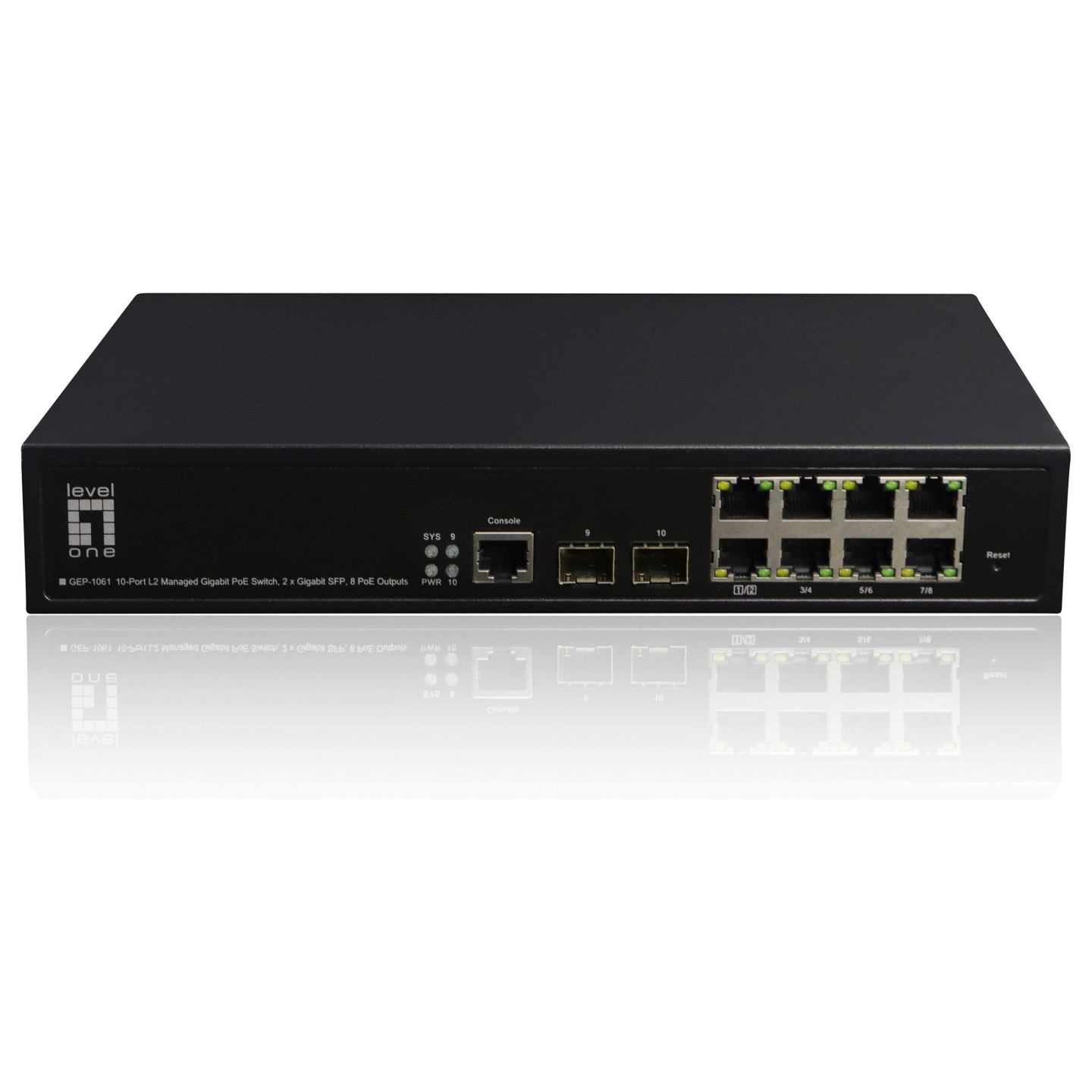 Switch 8x GE GEP-1061 2xGSFP 19' 180W 8xPoE+ — Buy in Cyprus with Fast Delivery