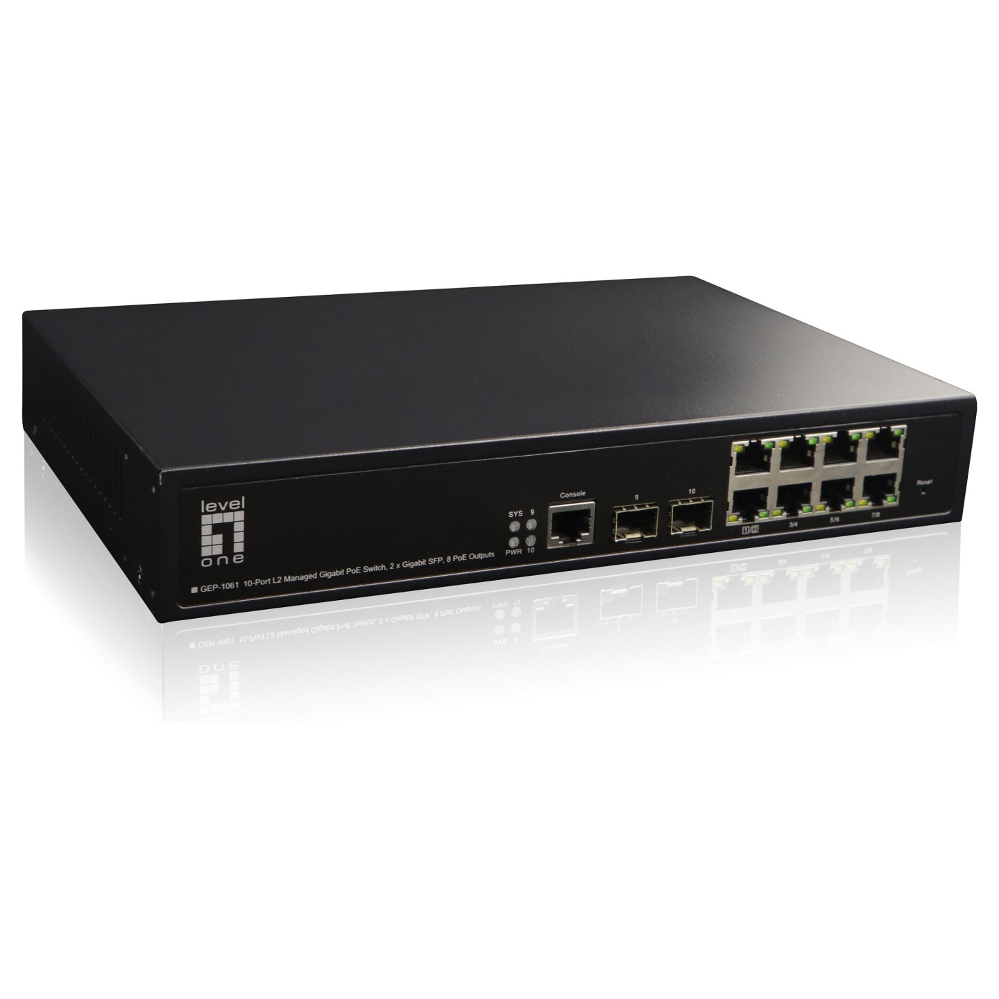 Switch 8x GE GEP-1061 2xGSFP 19' 180W 8xPoE+ — Buy in Cyprus with Fast Delivery