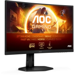 Buy AOC CQ27G4X - 27-inch QHD Curved Gaming Monitor, 1500R, 180Hz, 1ms (GTG), Bl... in Cyprus, Nicosia, Limassol, Larnaka, Pafos