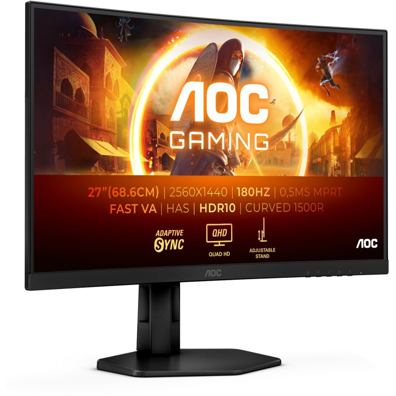 Buy AOC CQ27G4X - 27-inch QHD Curved Gaming Monitor, 1500R, 180Hz, 1ms (GTG), Bl... in Cyprus, Nicosia, Limassol, Larnaka, Pafos