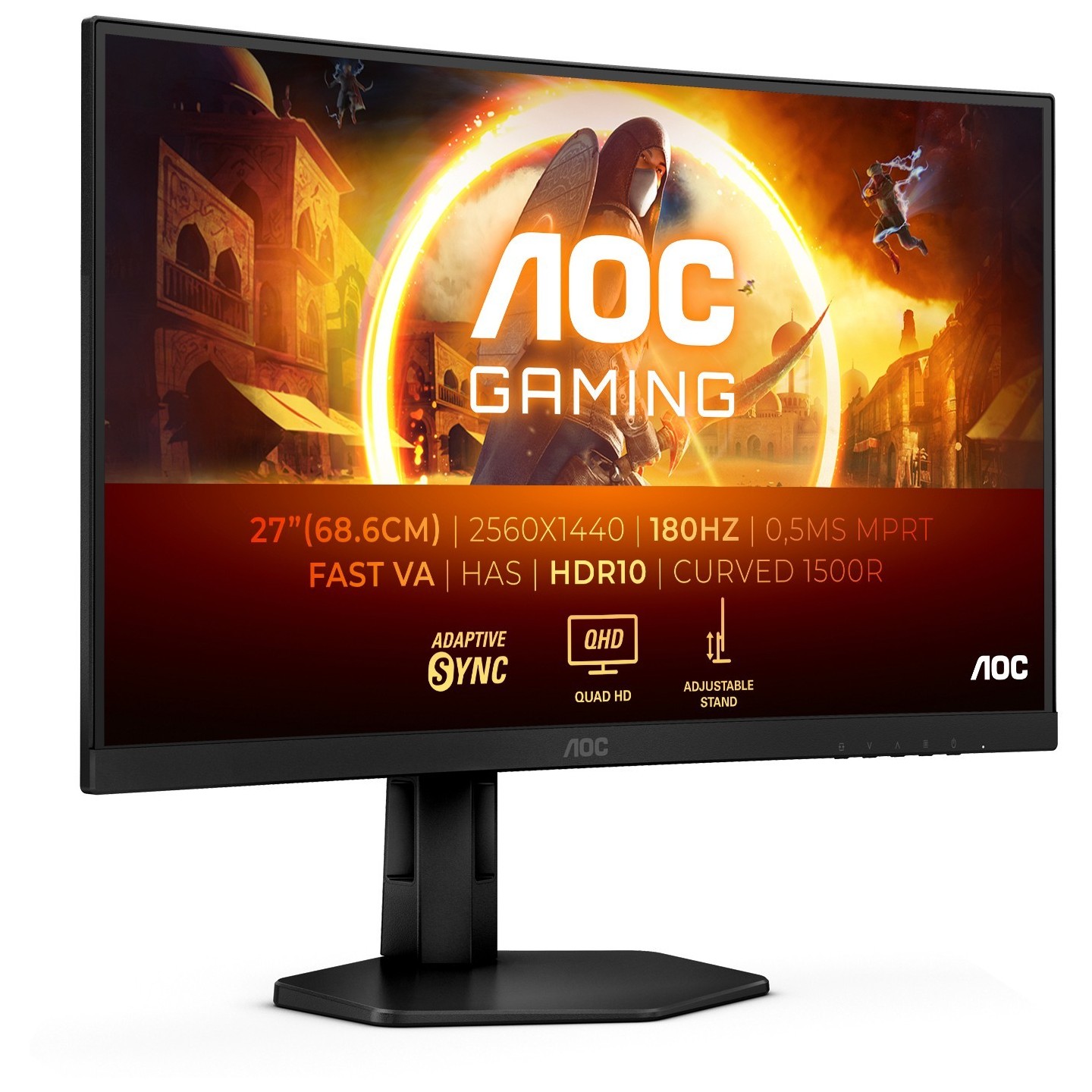 AOC CQ27G4X 27" QHD Curved Gaming Monitor 1500R 180Hz 1ms VA (Boxed) — Buy in Cyprus with Fast Delivery
