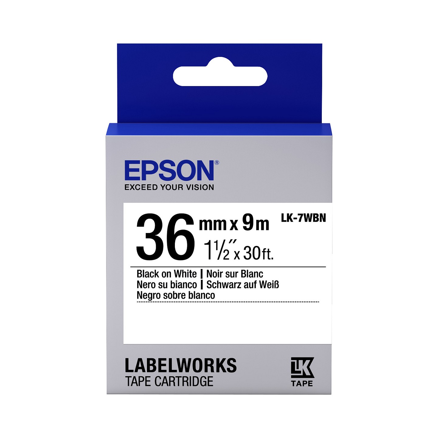 Epson LabelWorks LK-7WBN - Schwarz auf Weiß - Rolle (3.6 cm x 9 m) — Buy in Cyprus with Fast Delivery