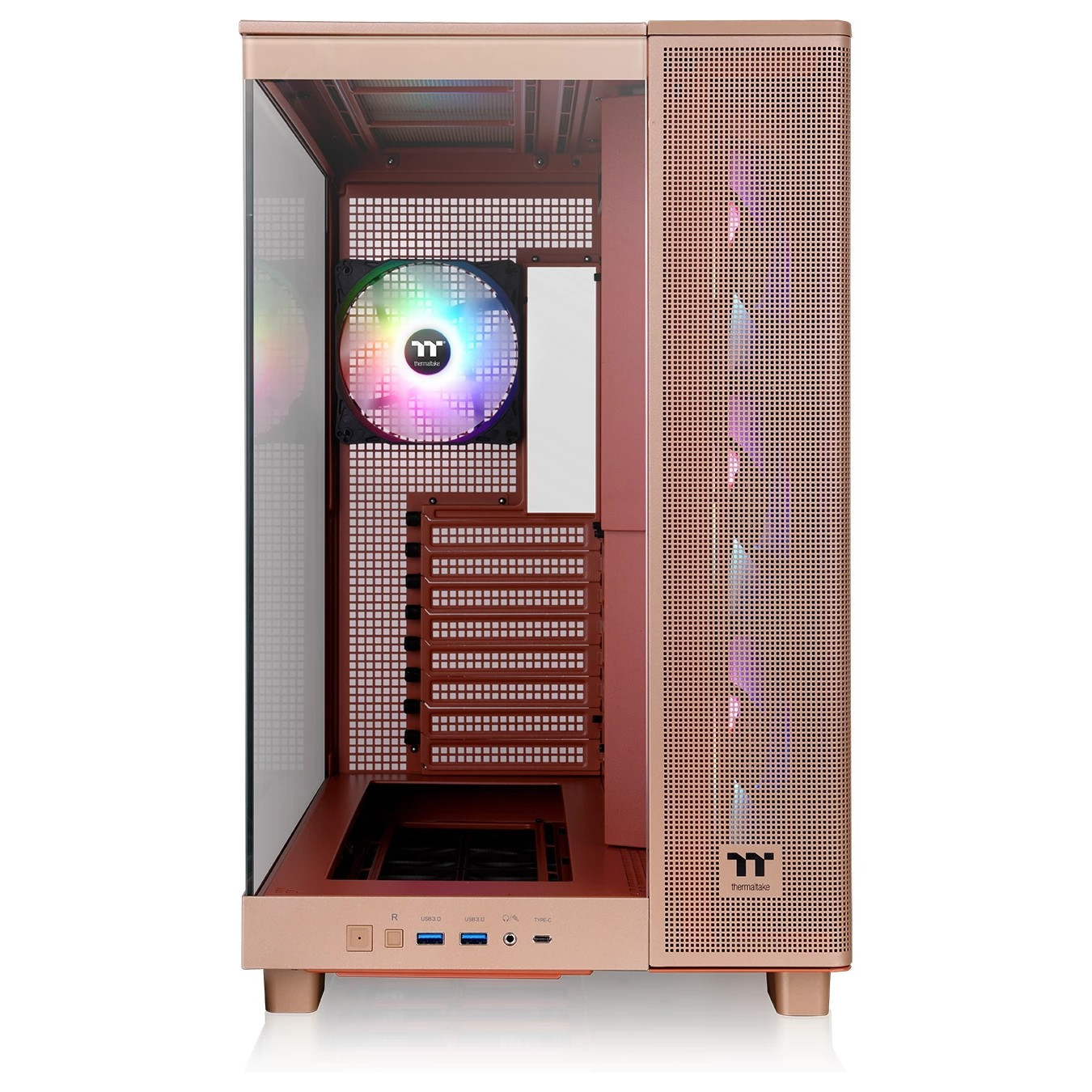 Thermaltake View 380 XL TG ARGB - Sand Mid Tower PC Case, Tempered Glass, ARGB, ATX/mATX/mini-ITX