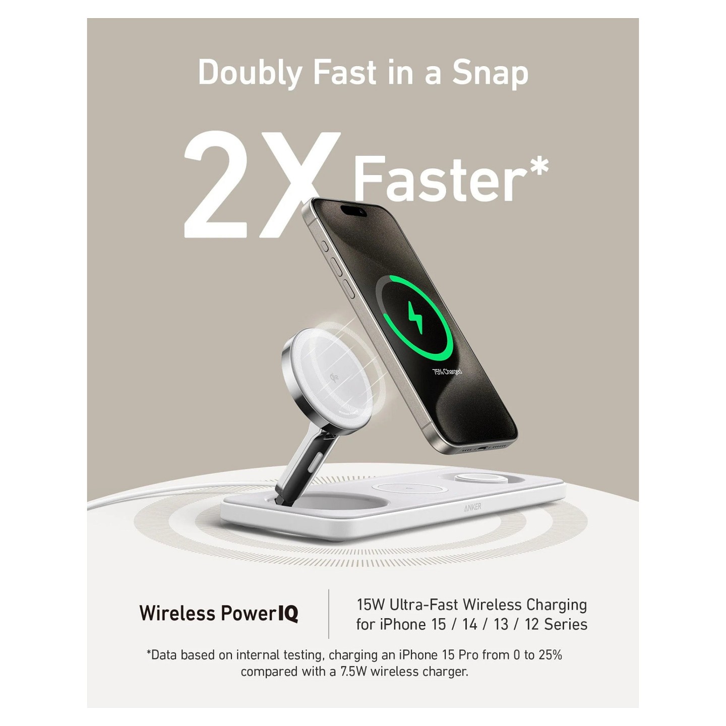 Anker MagGo Magnetic Charger 15W wireless PowerIQ Pad white — Buy in Cyprus with Fast Delivery