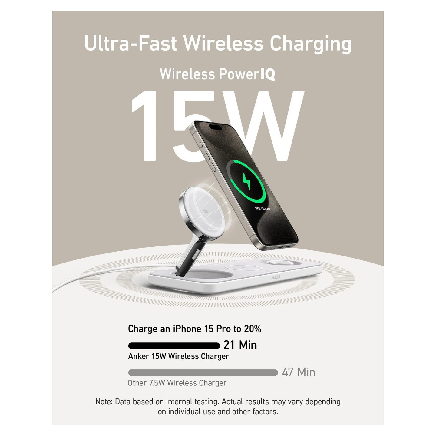 Anker MagGo Magnetic Charger 15W wireless PowerIQ Pad white — Buy in Cyprus with Fast Delivery