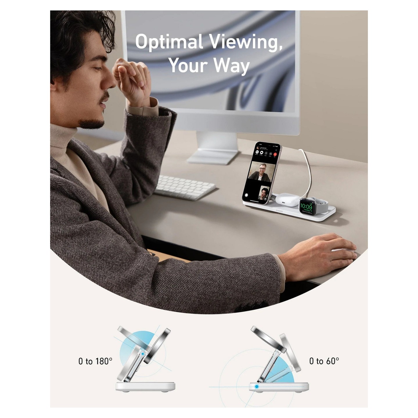 Anker MagGo Magnetic Charger 15W wireless PowerIQ Pad white — Buy in Cyprus with Fast Delivery