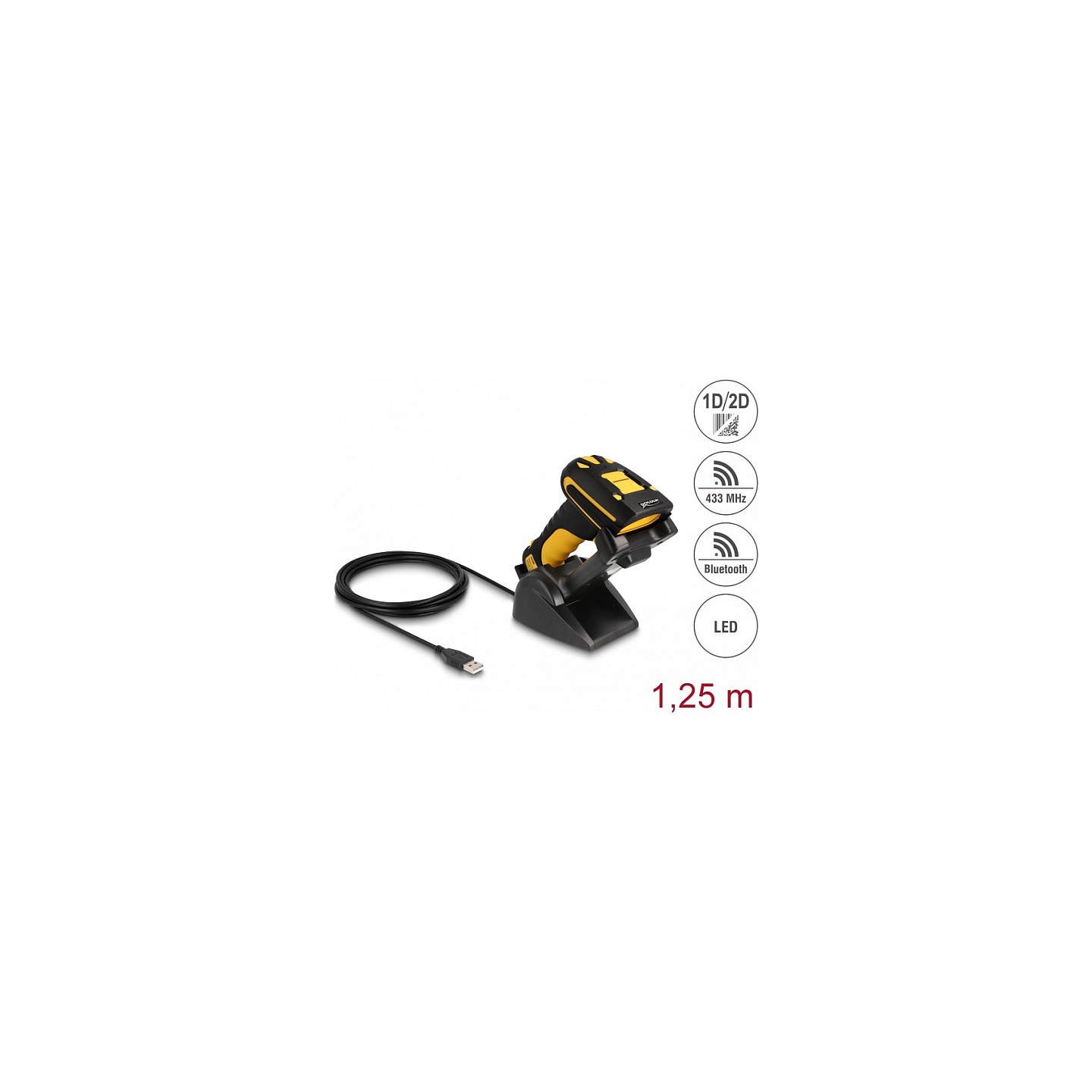Industrie Barcode Scanner 1D und 2D für 433 MHz oder Bluetooth mit induktiver Ladestation — Buy in Cyprus with Fast Delivery