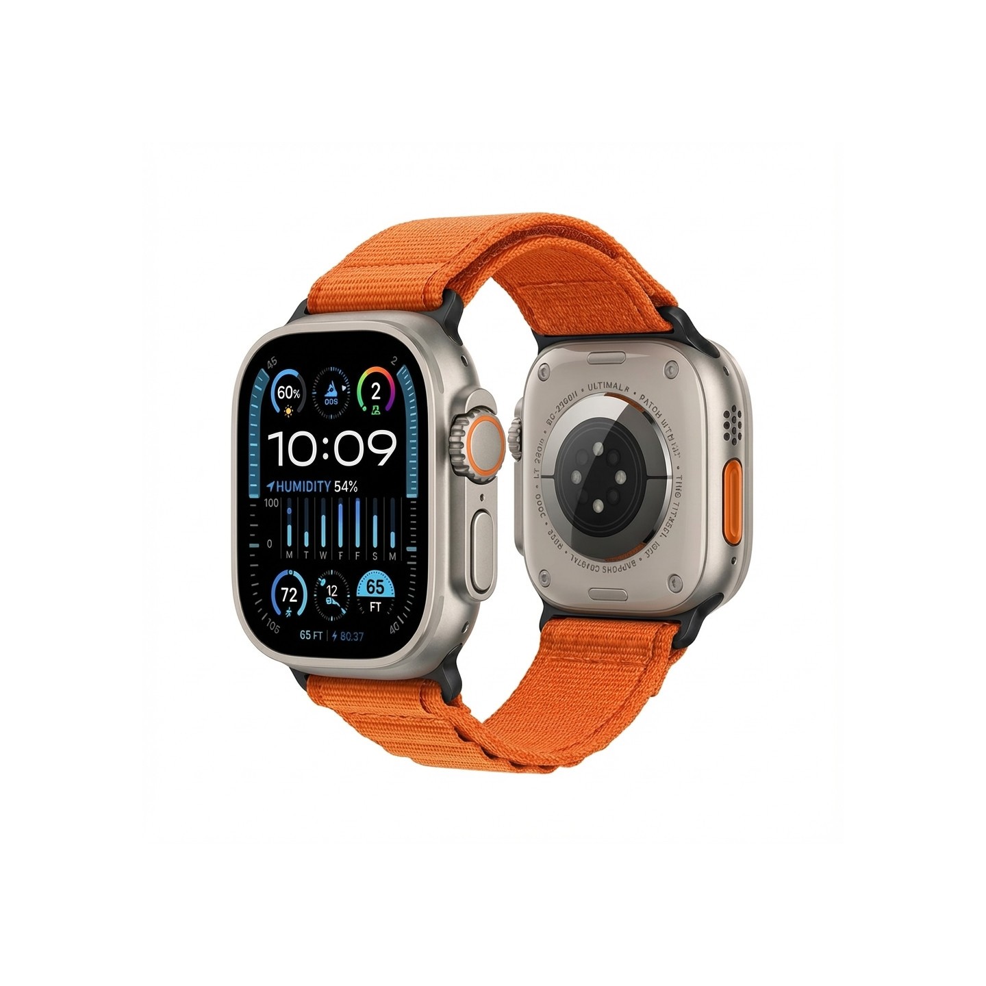 Premium Plus Armband für Apple Watch. Orange Schwarz. 44mm. 45mm. 42mm (Series 1 2 3). 49mm. 46mm. GA-MAG-BNDA-PP-OML