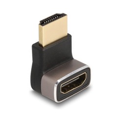 DELOCK HDMI Adapter Stecker zu Buchse 90 unten gewinkelt 8K 60 Hz grau Metall — Buy in Cyprus with Fast Delivery