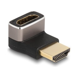 DELOCK HDMI Adapter Stecker zu Buchse 90 unten gewinkelt 8K 60 Hz grau Metall — Buy in Cyprus with Fast Delivery