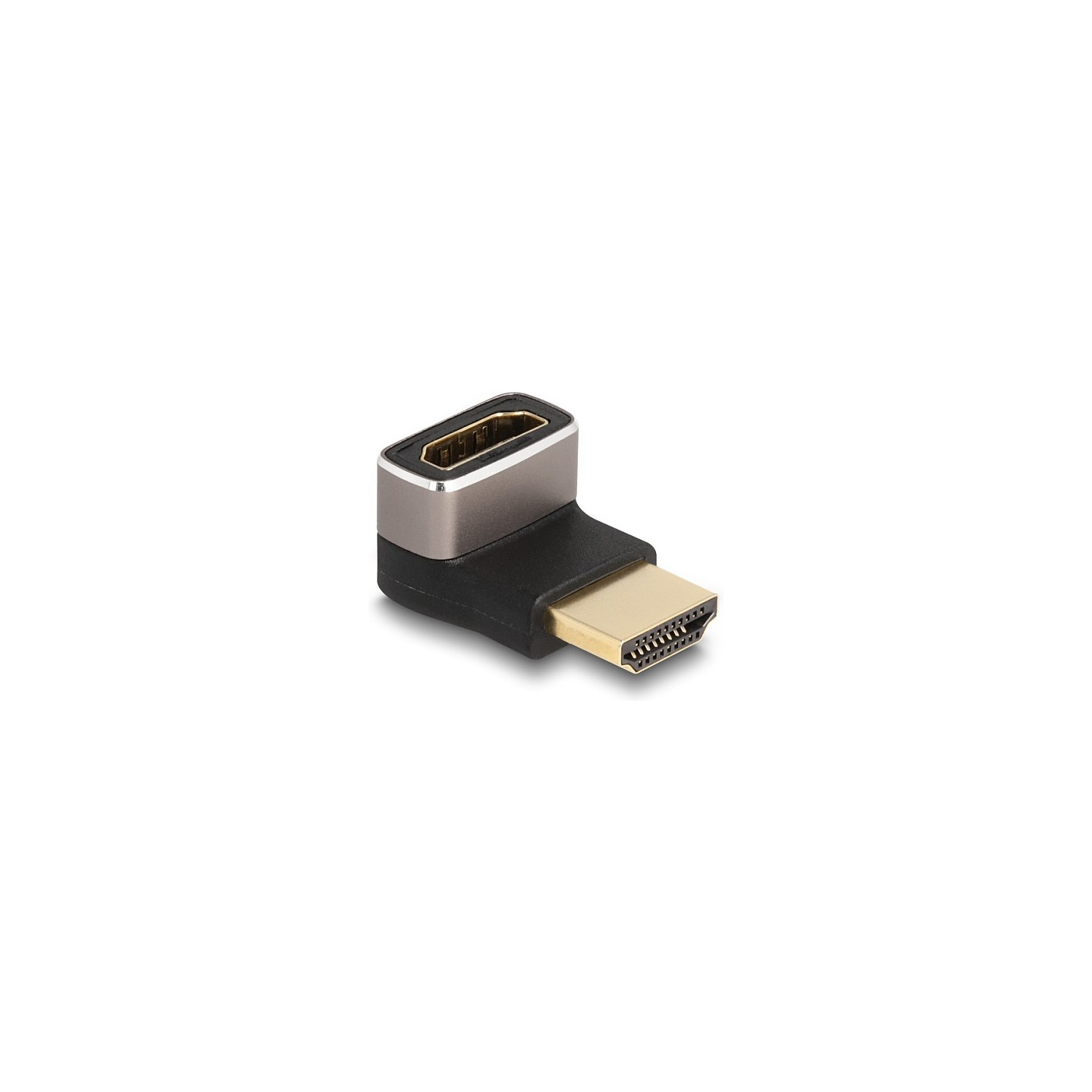 DELOCK HDMI Adapter Stecker zu Buchse 90 unten gewinkelt 8K 60 Hz grau Metall — Buy in Cyprus with Fast Delivery