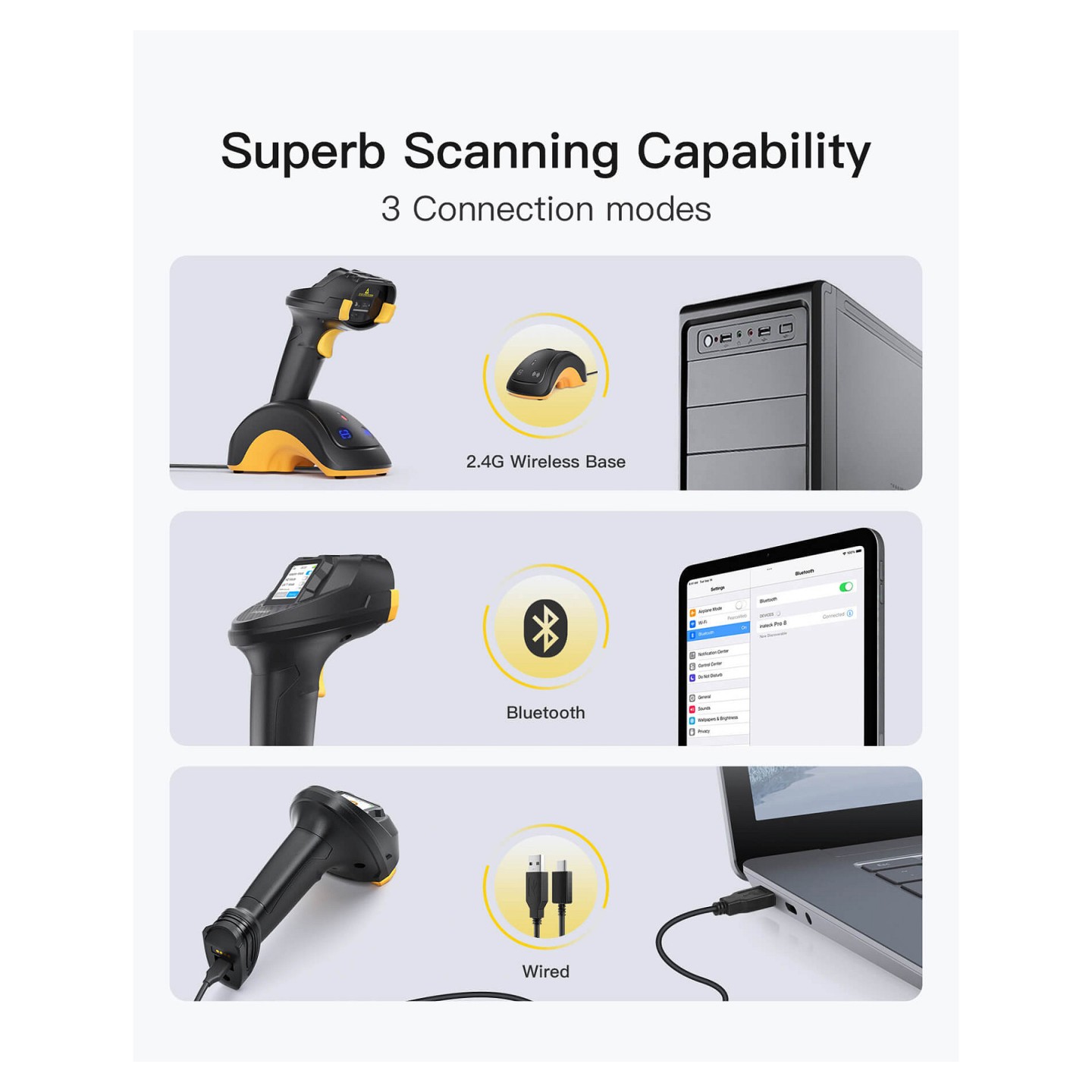 inateck Barcodescanner Pro 8 black [Pro 8_black] — Buy in Cyprus with Fast Delivery