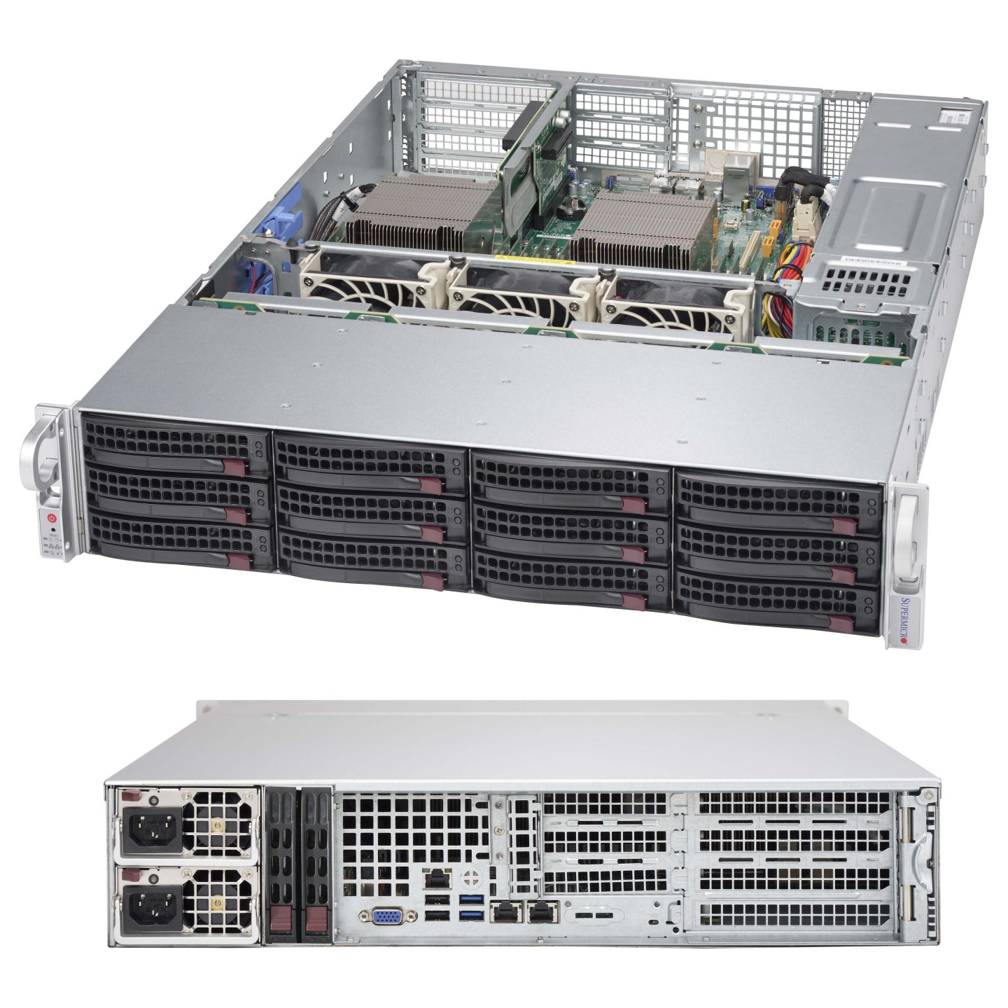 Supermicro 2U 12x3.5' hot-swap drive 2x1200W ohne OS — Buy in Cyprus with Fast Delivery