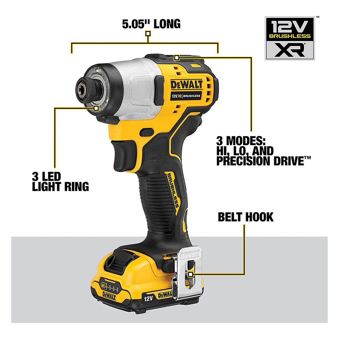 DEWALT Akku-Schlagschr. (1 4'). 12V 2Ah — Buy in Cyprus with Fast Delivery