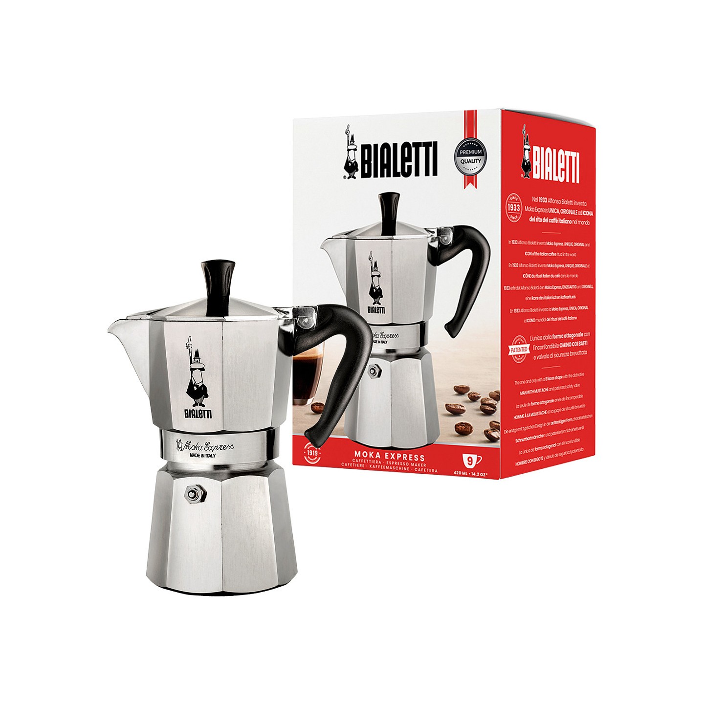 Bialetti Mokka-Express Kanne 0.23l 4 Tassen Aluminium — Buy in Cyprus with Fast Delivery