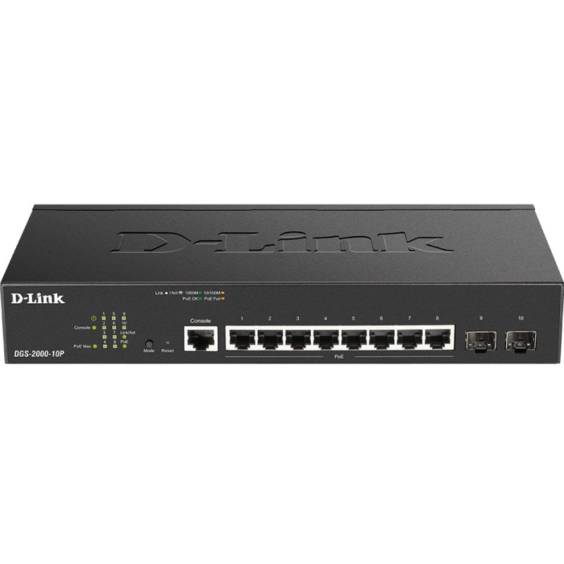 Buy D-Link DGS-2000-10P - 8-Port Gigabit PoE Managed L2/L3 Switch with 2x SFP - ... in Cyprus, Nicosia, Limassol, Larnaka, Pafos