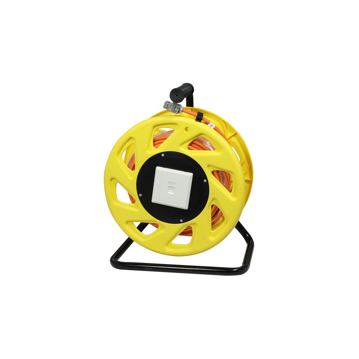Synergy21 Kabeltrommel. CAT6A. 50m. CAT7A Rohkabel S-STP(S FTP). mit 2x Buchsen RJ45(CAT6A). LSZH.