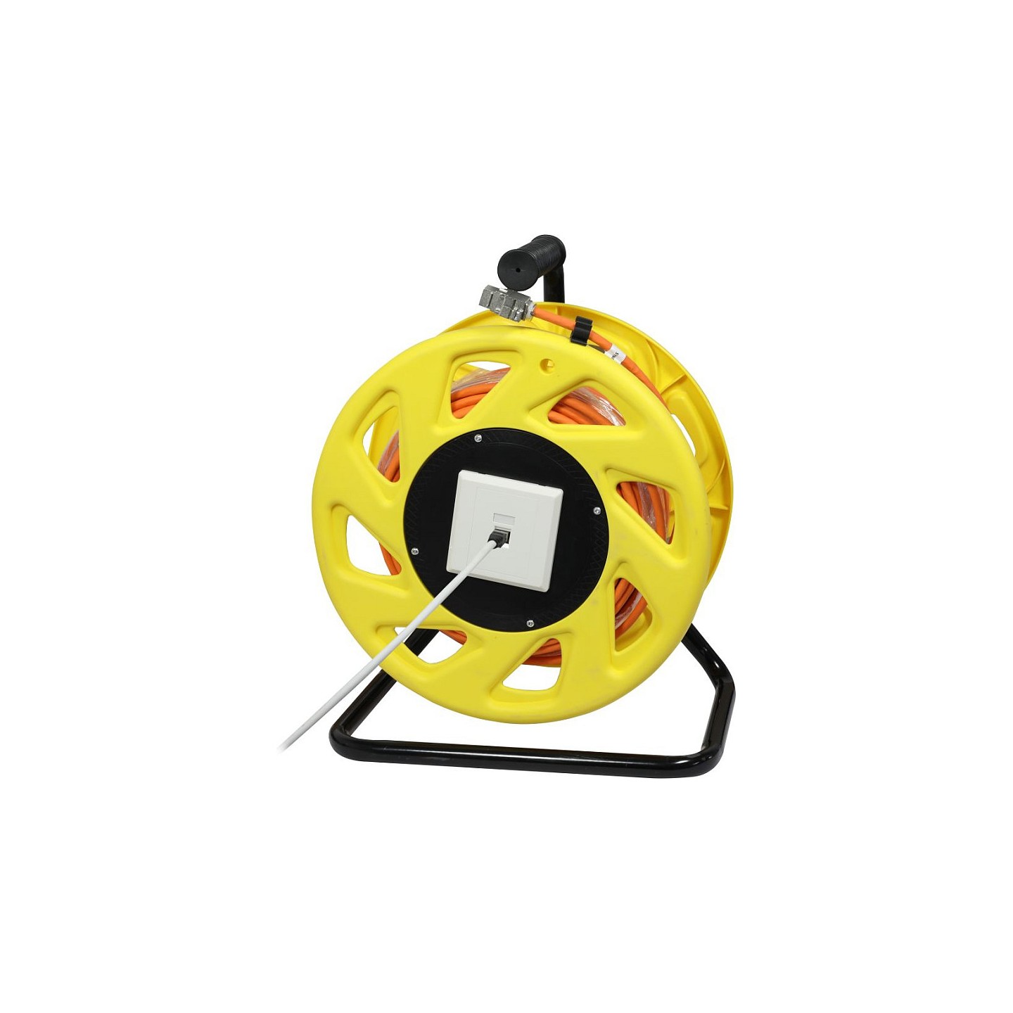 Synergy21 Kabeltrommel. CAT6A. 50m. CAT7A Rohkabel S-STP(S FTP). mit 2x Buchsen RJ45(CAT6A). LSZH.