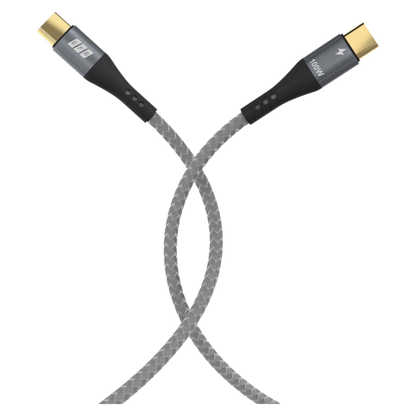 EFB USB-C Kabelset 100W PD 3.0 5A E-Marker Chip 2x2M grau — Buy in Cyprus with Fast Delivery